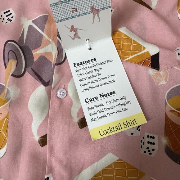 Duvin Design New Mens Rayon Cocktail Hawaiian Shirt L Drinks Dice Cigar Vegas - Picture 5 of 8